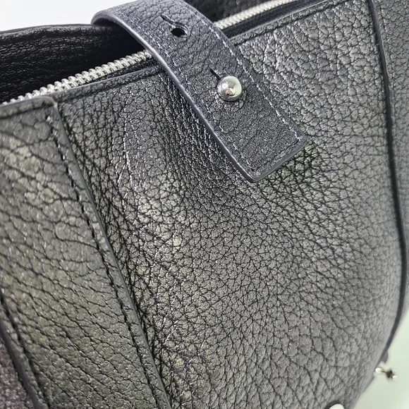 All Saints Vincent Pewter Dark Silver Metallic Top Handle Backpack - Picture 9 of 16